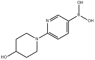 (6-(4-羟基哌啶-1-基)吡啶-3-基)硼酸 结构式