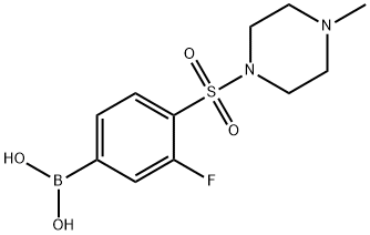 (3-氟-4-((4-甲基哌嗪-1-基)磺酰)苯基)硼酸 结构式