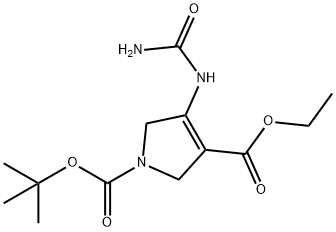 4-脲基-1H-吡咯-1,3(2H,5H)-二羧酸1-叔丁基-3-乙酯 结构式