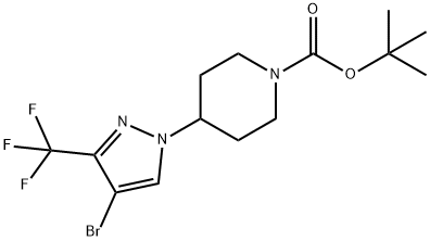 4-[4-溴-3-(三氟甲基)吡唑-1-基]哌啶-1-羧酸叔丁酯 结构式
