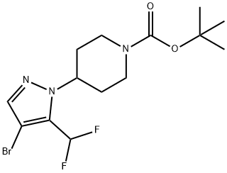 4-(4-溴-5-(二氟甲基)-1H-吡唑-1-基)哌啶-1-羧酸叔丁酯 结构式