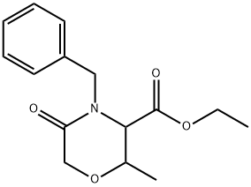 2-甲基-5-氧-4-苄基-3-吗啉羧酸乙酯 结构式