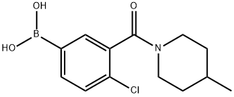 (4-氯-3-(4-甲基哌啶-1-羰基)苯基)硼酸 结构式