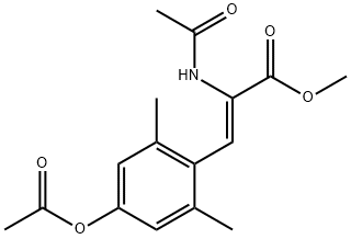 (Z)-2-乙酰氨基-3-(4-乙酰氧基-2,6-二甲基苯基)丙烯酸甲酯 结构式