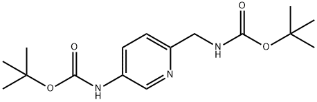 2-(BOC-氨甲基)-5-(BOC-氨基)吡啶 结构式