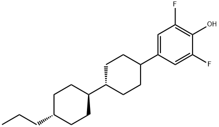 4-(反式-4-(反式-4-丙基环己基)-环己基)-2,6-二氟苯酚 结构式