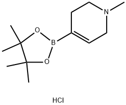 1-甲基-4-(4,4,5,5-四甲基-1,3,2-二氧硼杂环戊烷-2-基)-1,2,3,6-四氢吡啶盐酸盐 结构式