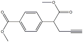4-(甲酸甲酯)-ALPHA-炔丙基苯基乙酸甲酯 结构式