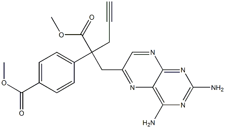 2,4-二氨基-ALPHA-[4-(甲氧羰基)苯基]-ALPHA-2-丙炔基-6-蝶啶丙酸甲酯 结构式