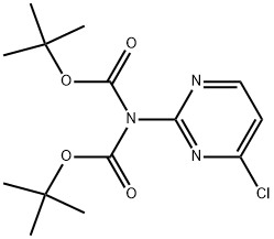 4-氯-2-[双(叔丁氧基羰基)氨基]嘧啶 结构式