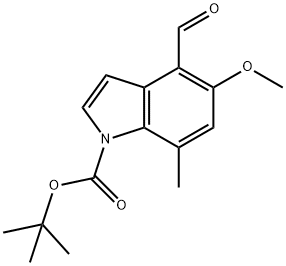 5-甲氧基-7-甲基-T-BOC-1H-吲哚-4-甲醛 结构式