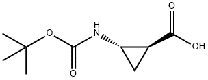 (1S,2S)-2-[[叔丁氧羰基]氨基]环丙烷羧酸 结构式