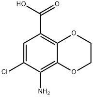 8 - 氨基-7 - 氯-2,3 - 二氢苯并[B] [1,4]二恶英-5 - 羧酸 结构式