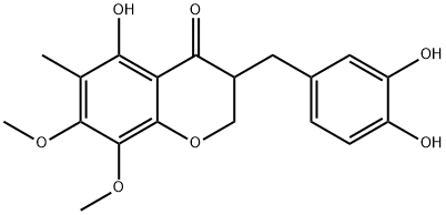 5-羟基-7,8-二甲氧基-6-甲基-3-(3',4'-二羟基苄基)色满-4-酮 结构式