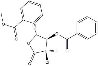 ((2R,3R,4R)-3-(苯甲酰氧基)-4-氯-4-甲基-5-氧代四氢呋喃-2-基)甲基苯甲酸甲酯 结构式