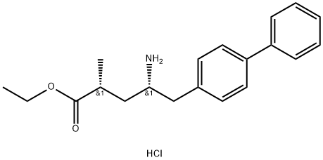 （2R，4S）-4-氨基-5-（联苯-4-基）-2-甲基戊酸乙酯盐酸盐 结构式