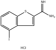 4-碘-1-苯并噻吩-2-甲脒盐酸盐 结构式