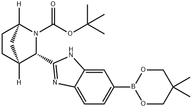 (1R,3S,4S)-3-[6-(5,5-DIMETHYL-1,3,2-DIOXABORINAN-2-YL)-1H-BENZIMIDAZOL-2-YL]-2-AZABICYCLO[2.2.1]HEPTANE-2-CARBOXYLIC ACID 1,1-DIMETHYLETHYL ESTER 结构式