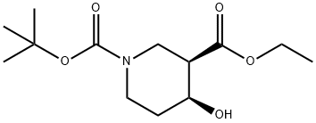 (3R,4S)-1-BOC-4-羟基哌啶-3-甲酸乙酯 结构式