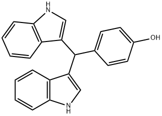 4(二(1H-吲哚-3-基)甲基)苯酚 结构式