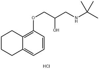1-(叔丁基氨基)-3-[(5,6,7,8-四氢-1-萘基)氧基]-2-丙醇盐酸盐 结构式