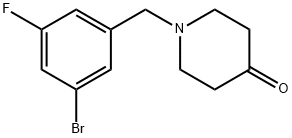 1-(3-溴-5-氟苯甲基)哌啶-4-酮 结构式