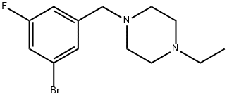 1-(3-溴-5-氟苯甲基)-4-乙基哌嗪 结构式