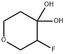 3-fluoro-4,4-dihydroxy-tetrahydropyran 结构式