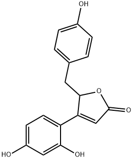 4-(2,4-二羟基苯基)-5-[(4-羟基苯基)甲基]-2(5H)-呋喃酮 结构式