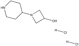 1-(哌啶-4-基)氮杂环丁烷-3-醇二盐酸盐 结构式