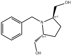 REL-((2R,5R)-1-苄基吡咯烷-2,5-二基)二甲醇 结构式