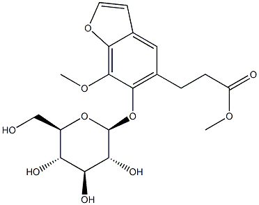 6-(BETA-D-吡喃葡萄糖基氧基)-7-甲氧基-5-苯并呋喃丙酸甲酯 结构式