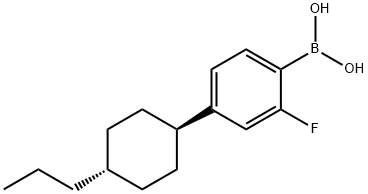 2-氟-4-(反式-丙基环己基)苯硼酸 结构式