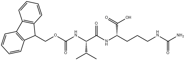 (S)-2 - ((S)-2 - (((((9H-芴-9-基)甲氧基)羰基)氨基)-3-甲基丁酰氨基 结构式