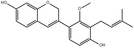 3-[4-羟基-2-甲氧基-3-(3-甲基-2-丁烯-1-基)苯基]-2H-1-苯并吡喃-7-醇 结构式