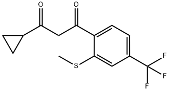 1-Cyclopropyl-3-[2-(Methylthio)-4-(trifluoroMethyl)phenyl]-1,3-propanedione 结构式