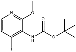 (4-碘-2-甲氧基吡啶-3-基)氨基甲酸叔丁酯 结构式