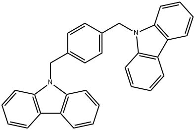 9,9'-[1,4-亚苯基二(亚甲基)]二-9H-咔唑 结构式