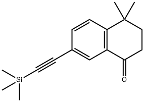 1(2H)-Naphthalenone, 3,4-dihydro-4,4-diMethyl-7-[(triMethylsilyl)ethynyl]- 结构式