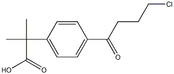 4-[4-氯-1-丁酰基]-A,A-二甲基苯乙酸 结构式