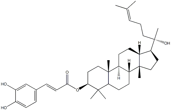 (3BETA)-达马-24-烯-3,20-二醇 3-[3-(3,4-二羟基苯基)-2-丙烯酸酯] 结构式