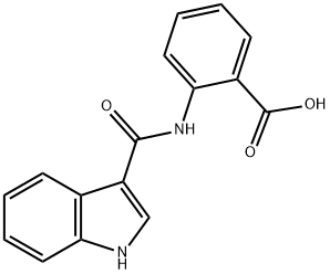 2-[(1H-吲哚-3-基羰基)氨基]苯甲酸 结构式