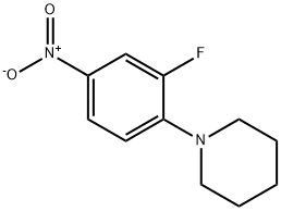 1-(2-氟-4-硝基苯基)哌啶 结构式