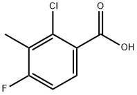 2-氯-4-氟-3-甲基苯甲酸 结构式
