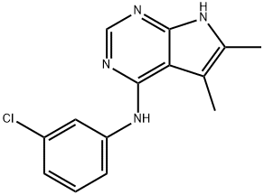 1H-Pyrrolo[2,3-d]pyriMidin-4-aMine, N-(3-chlorophenyl)-5,6-diMethyl- 结构式