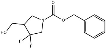 1-PYRROLIDINECARBOXYLIC ACID, 3,3-DIFLUORO-4-(HYDROXYMETHYL)-, PHENYLMETHYL ESTER 结构式