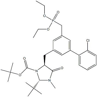 1-IMidazolidinecarboxylic acid, 5-[[2'-chloro-5-[(diethoxyphosphinyl)Methyl][1,1'-biphenyl]-3-yl]Methyl]-2-(1,1-diMethylethyl)-3-Methyl-4-oxo-, 1,1-diMethylethyl ester, (2S-trans)- (9CI)