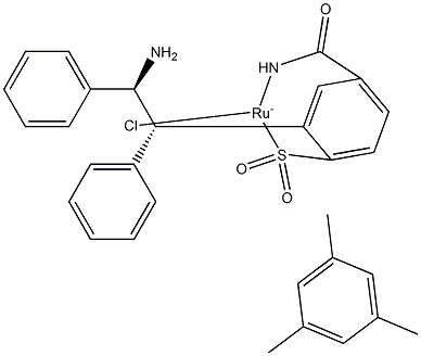 氯{[(1S,2S)-(+)-2 - 氨基-1,2 - 二苯基乙基](4 - 甲基苯磺酰)氨基}(均三甲苯)钌(II) 结构式