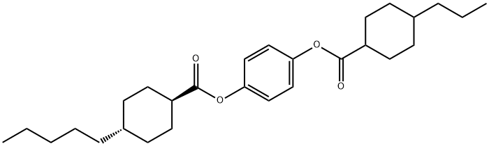 [反式(反式)]-4-戊基-环己烷羧酸 4-[[(4-丙基环己基)羰基]氧基]苯基酯 结构式