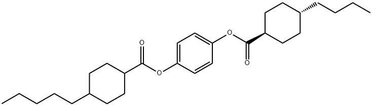 [反式(反式)]-4-丁基-环己烷羧酸 4-[[(4-戊基环己基)羰基]氧基]苯基酯 结构式